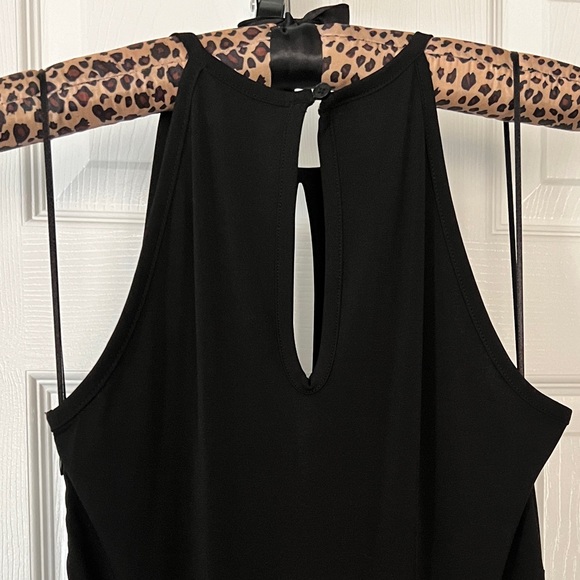 Michael Kors Black Keyhole Maxi STRETCH Dress XS HIGH SLIT WORN ONCE LIKE NEW - Picture 8 of 10